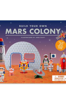 【现货】建立自己的火星基地英文儿童趣味进口原版书盒装Build Your Own Mars Colony Illustrations by Jana Glatt著Laurenc