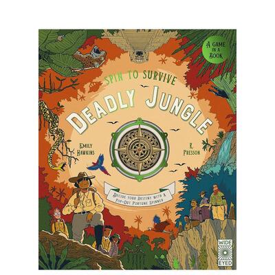 【现货】  【Spin to Survive】命运转盘：勇闯亚马孙 Deadly Jungle英文儿童绘本动物生态环保3-6岁精装Emily Hawkins; R. Fresso