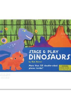【现货】【游戏舞台】恐龙英文儿童趣味进口原版书精装【Stage & Play】Dinosaurs! Bob Barner著Chronicle Books出版