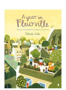 【现货】【澳大利亚插画师Felicita Sala】弗勒维尔的一年石榴街10号午餐续篇A Year in Fleurville英文儿童绘本插画师3-6岁精装F