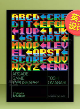 【现货】【T&H】街机游戏字体像素字体艺术英文平面设计字体图案标志进口原版书平装14岁以上Arcade Game Typography: The Ar
