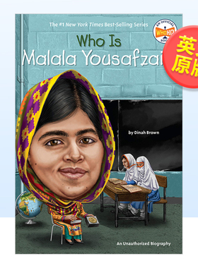 【预售】马拉拉·优素福扎伊 儿童版传记英文儿童绘本人物传记进口原版外版书平装3-6周岁【Who Was?】Who Is Malala Yousafzai?