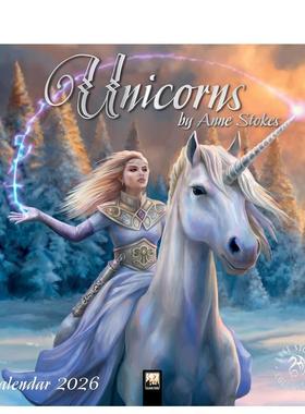 【现货】【Flame Tree】安妮斯托克斯独角兽 2026年挂历艺术日历Unicorns by Anne Stokes Wall Calendar 2026英文文创进口原版97