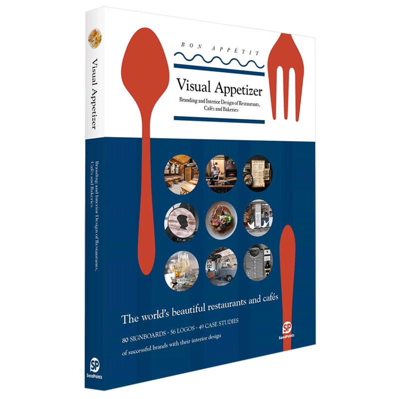 【现货】美味餐饮设计：品牌空间全掌握善本英文平面设计平装进口原版外版书籍Visual Appetizer-Branding and Interior Desi