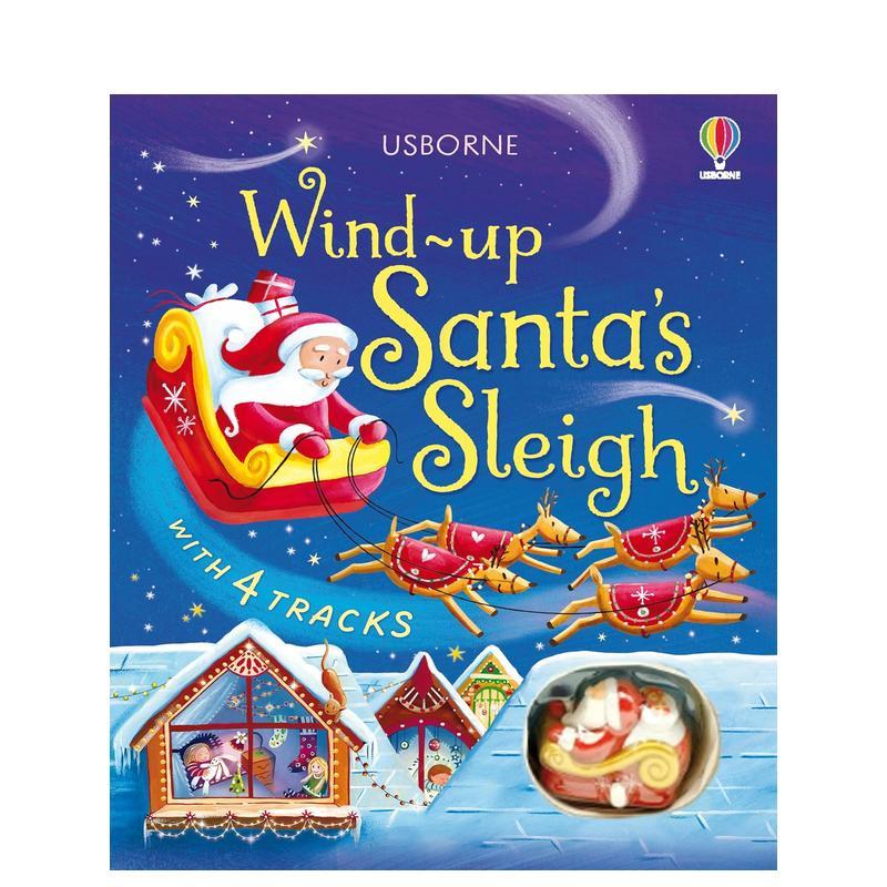 【预售】发条圣诞老人雪橇Wind-Up Santa's Sleigh英文儿童趣味Fiona Watt纸板书Usborne children’s books进口原版书9781836041