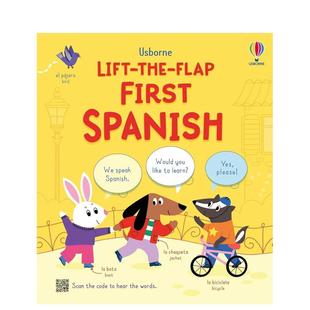 西班牙语启蒙 Lift First 预售 Spanish英文儿童语言概念启蒙纸板书 Bilinguals 双语对照翻翻书 flap the