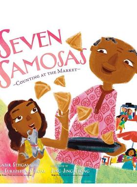 【现货】七个萨莫萨三角饺Seven Samosas英文儿童语言概念启蒙Kabir Sehgal精装Beach Lane Books进口原版书9781665934008