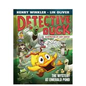 Amulet Books9781419780486 Duck英文青少年读物Henry Winkler精装 预售 侦探小鸭翡翠池塘之谜Detective
