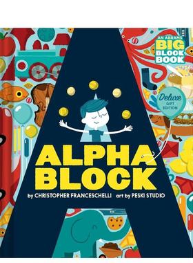 【预售】字母书（大开本礼品版）英文儿童绘本IP系列 Chrisher Franceschelli进口原版书纸板书3岁-6岁【Block】Alphablock D