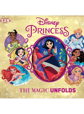 【现货】迪士尼公主：手风琴式折页书英文儿童绘本IP系列进口原版书精装【Unfolds Book】Disney Princess Abrams著Abrams出版