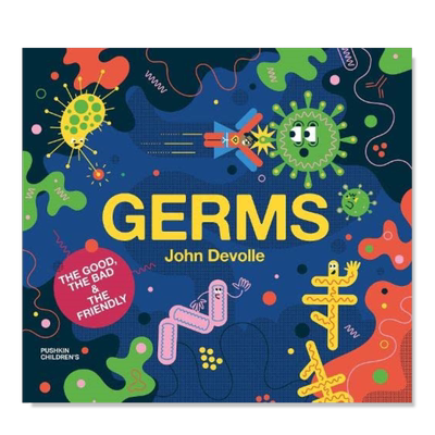 【预售】细菌英文儿童绘本知识百科进口原版书精装【Big Science For Little Minds】Germs John Devolle著Pushkin Press出版