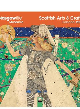 【预售】【Flame Tree】格拉斯哥博物馆苏格兰工艺美术 2026年挂历艺术日历Glasgow Museums: Scottish Arts & Crafts Wall Calen