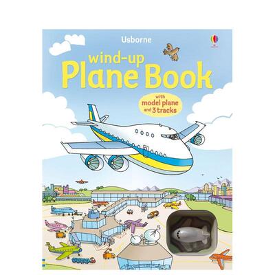 【现货】【扭动发条玩具书】飞机含3个轨道【Wind-up】plane book英文儿童趣味Gill Doherty Stefano Tognetti精装3-6岁Usborne c