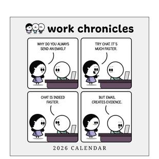 【预售】工作纪事2026年挂历Work Chronicles 2026 Wall Calendar英文文创日历挂历进口原版书BobAndrewsMcMeelPublishing9781524