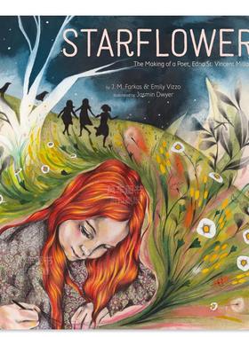 【预售】星花：诗人的诞生英文儿童绘本人物传记进口原版外版书精装Starflower: The Making Of A PoetFarkasCameron