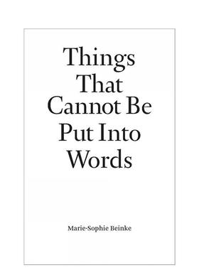 【预售】不可言说之物玛丽-索菲拜因克Things That Cannot Be Put Into Words英文艺术家艺术工作室Marie-Sophie BeinkeHopper &