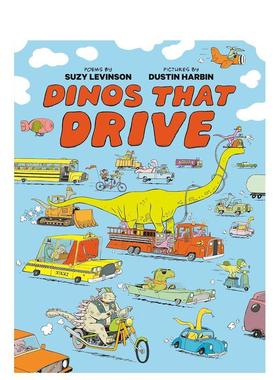 【现货】开车恐龙Dinos That Drive英文儿童绘本动物生态环保Suzy Levinson精装Tundra Books进口原版书9781774885239