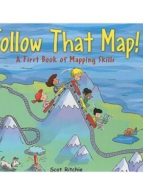 【现货】跟随那张地图Follow That Map!英文儿童绘本交通工具城市人文Scot Ritchie精装Kids Can Press6-9岁进口原版书9781554532