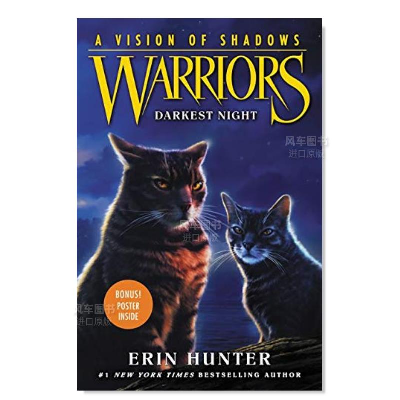【现货】战士:阴影的幻象4:*黑暗的夜晚英文儿童分阶阅读进口原版书Warriors: A Vision of Shadows 4: Darkest Night Hunte