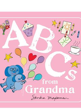【现货】奶奶的ABC英文儿童自然拼读进口原版书纸板书ABCs from Grandma Sandra Magsamen著Hometown World出版