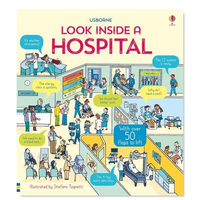 【预 售】【Look Inside】 a Hospital，【洞洞书】医院英文儿童趣味 原版图书外版进口书籍