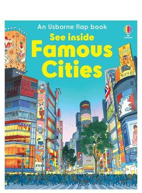 【预售】【翻翻书】揭秘世界名城【See Inside】Famous Cities英文儿童趣味Matthew Oldham纸板书Usborne children’s books进口原