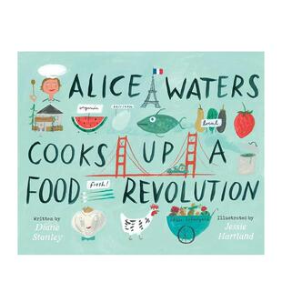 Waters 现货 食物革命Alice Stanley Diane Cooks 爱丽丝沃森 Revolution英文儿童绘本人物传记3 Food Jessie 6岁精装