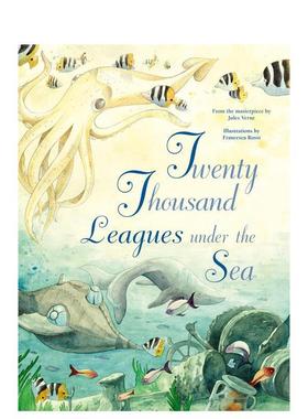 【预售】海底两万里儒勒凡尔纳经典改编Twenty Thousand Leagues Under the Sea 英文儿童绘本虚构类Francesca Rossi精装White st
