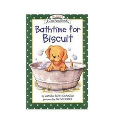 【现货】小饼干洗澡书+CDBathtime for Biscuit Book and CD英文儿童分阶阅读Alyssa Satin Capucilli平装HarperFestival3-6岁进口