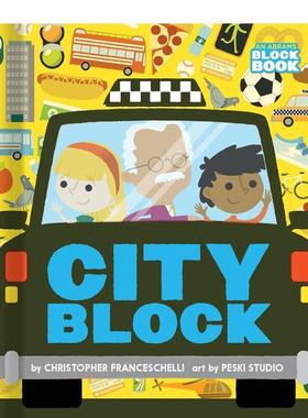 【现货】城市书【Block】Cityblock英文儿童绘本IP系列Chrisher Franceschelli精装Abrams Appleseed3-6岁进口原版书9781419721892