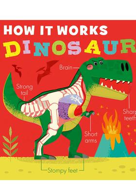 【预售】【万物运转】恐龙 剖面洞洞书英文儿童趣味进口原版外版书纸板书3-6周岁【How it Works】DinosaurDavid SempleLittle T