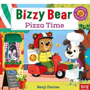 披萨时间Bizzy Bear英文儿童绘本IP系列Benji 6岁进口原版 现货 书9781788006620 UK3 小熊很忙 Crow Davies纸板书Nosy