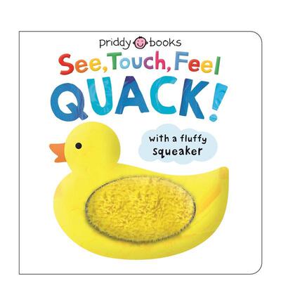 【预售】看一看，摸一摸，感知世界：嘎嘎小鸭 See Touch Feel Quack 英文进口原版儿童趣味图书Books, Priddy