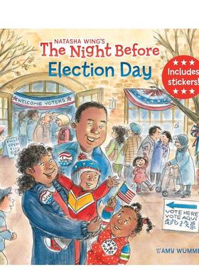【现货】大选日的前一天晚上NIGHT BEFORE ELECTION DAY英文儿童绘本虚构类WingGrosset & Dunlap3-6岁进口原版书9780593095676