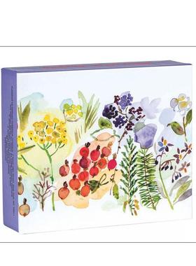 【预售】水彩牧场问候卡Watercolor Meadow QuickNotes notecards英文文创卡牌teNeues盒装teNeues进口原版书9781623257026