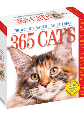 【现货】365页猫日历2024英文文创日历进口原版14岁以上365 Cats Page-A-Day Calendar 2024 Workman出版Workman Calendars