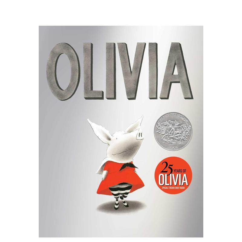 【现货】【凯迪克奖】小猪奥莉维亚 25周年纪念版Olivia 英文儿童绘本虚构类IAN FALCONER精装6-9岁Atheneum Books进口原版书