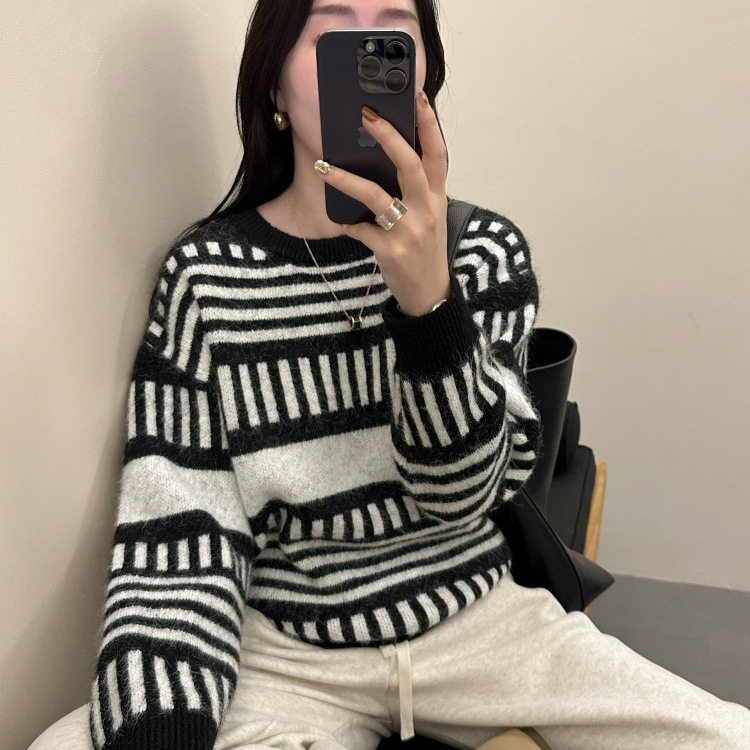 冬季女士提花毛衣女2025新款慵懒高级感打底衫内搭可外穿上衣,女装/女士精品,毛衣,淘宝优惠券,粉丝福利购,淘宝优惠卷