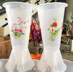 富贵竹塑料花瓶鲜花大桶花店花大桶花器装饰鲜花桶落地大号鲜花桶