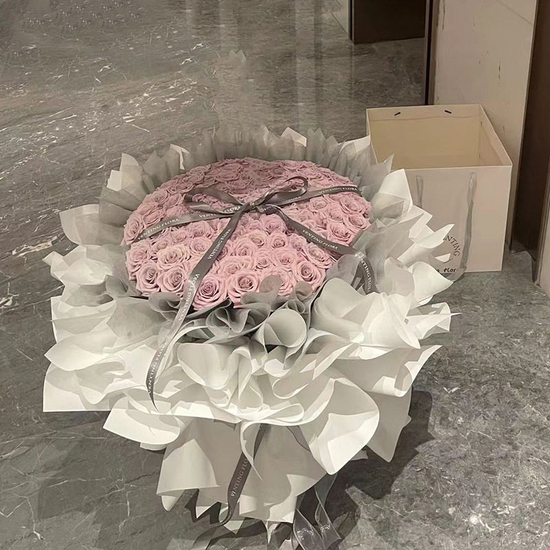 永生花玫瑰花束玩偶抱抱桶送女朋永生花