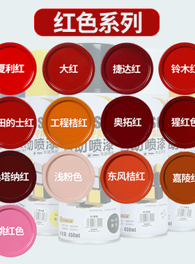 红色自动喷漆手摇漆汽车专用粉色防锈漆小桶装红漆铁红色油漆小瓶