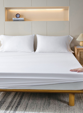 白色床笠单件床单床罩席梦思床垫保护套酒店宾馆民宿足浴床套定制