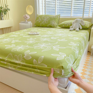 老粗布床笠加厚三件套帆布亚麻床罩床垫套保护套夏季防尘罩床单套