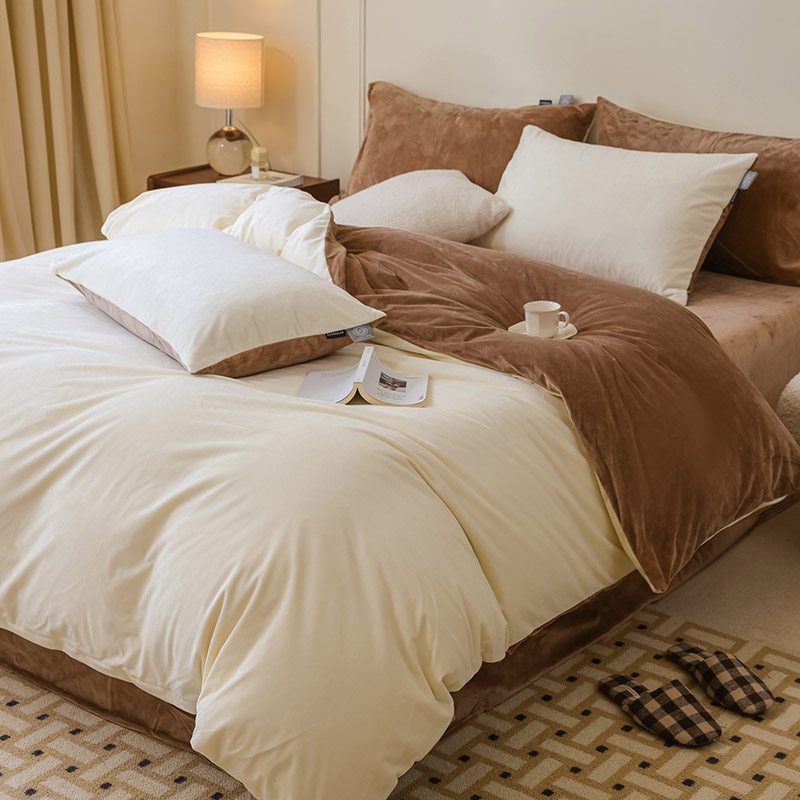 婴儿绒德绒四件套冬季牛奶绒短毛绒珊瑚绒被套床单加厚不掉毛加密,床上用品,床品套件/四件套/多件套,淘宝优惠券,粉丝福利购,淘宝优惠卷