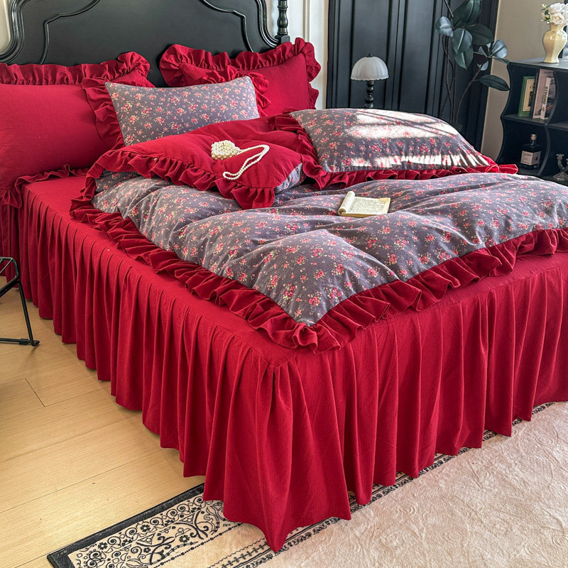 喜庆浪漫大红色四件套婚庆结婚被套床单床上用品陪嫁新婚日常可用,床上用品,床品套件/四件套/多件套,淘宝优惠券,粉丝福利购,淘宝优惠卷