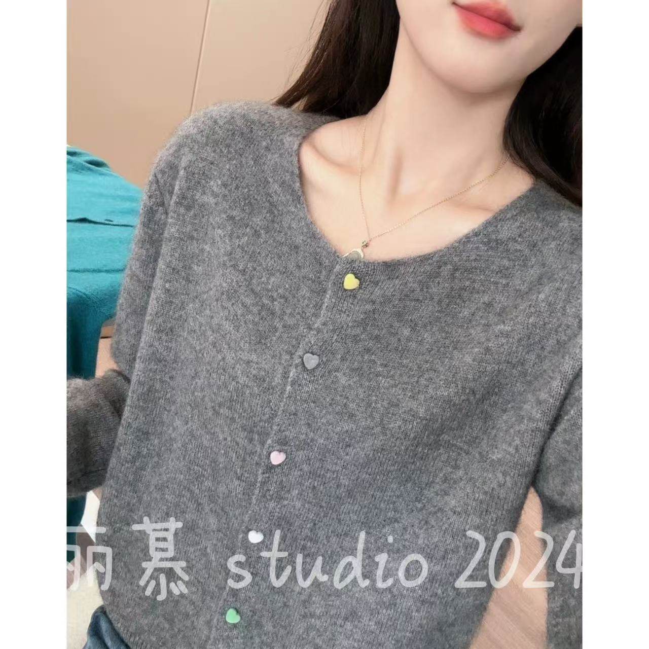 【彩色爱心扣】纯色慵懒风秋冬薄款外穿针织开衫欧货显瘦上衣9013,女装/女士精品,毛针织衫,淘宝优惠券,粉丝福利购,淘宝优惠卷