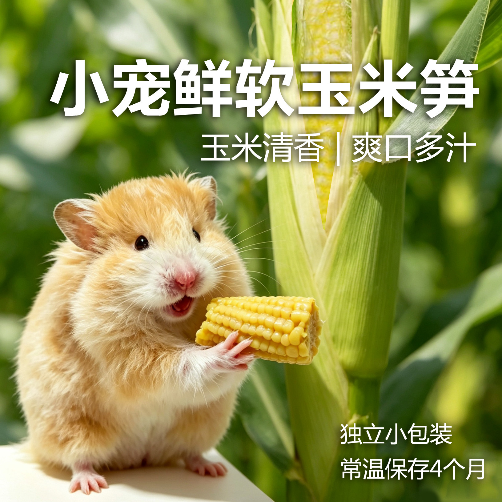 小宠零食鲜玉米笋开袋即食金丝熊鼠粮