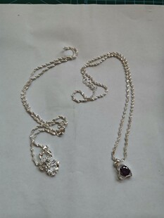 红宝石镶钻925银项链十二星座天蝎座水钻吊坠心形人造宝石银链