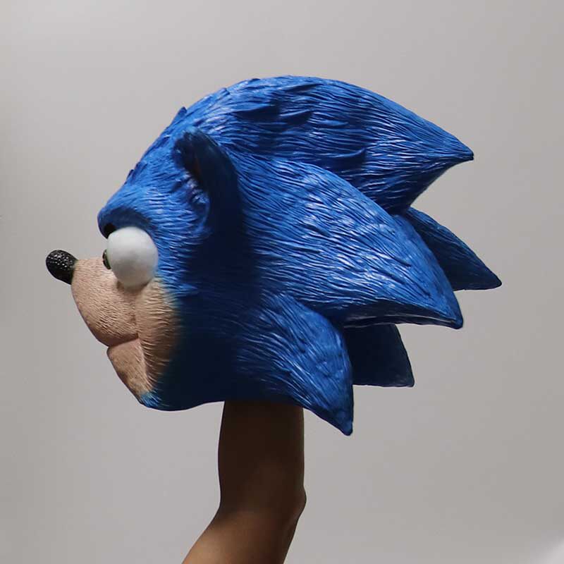 动漫角色道具万圣cosplay乳胶动物头套超音速小子 刺猬索尼克面具