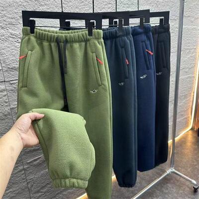 一条过冬580g加厚摇粒绒羊羔绒冬季户外保暖男士束脚卫裤休闲裤冬